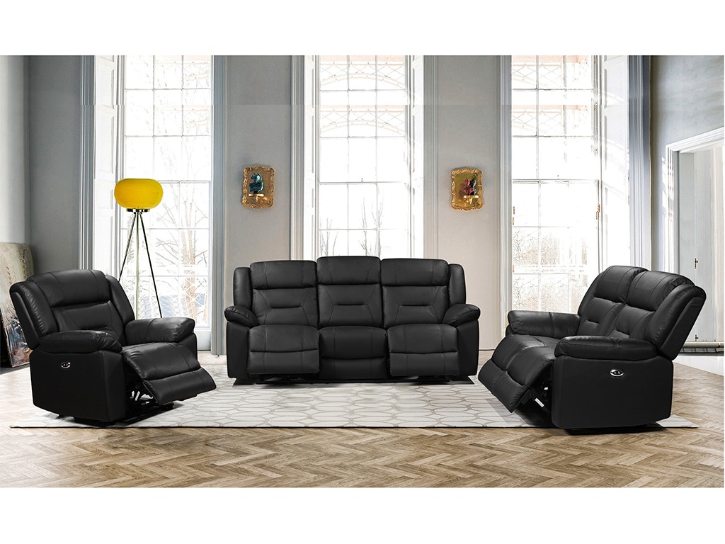 New Classic Living Room SEBASTIAN LEATHER SOFA with Dual Recliner
